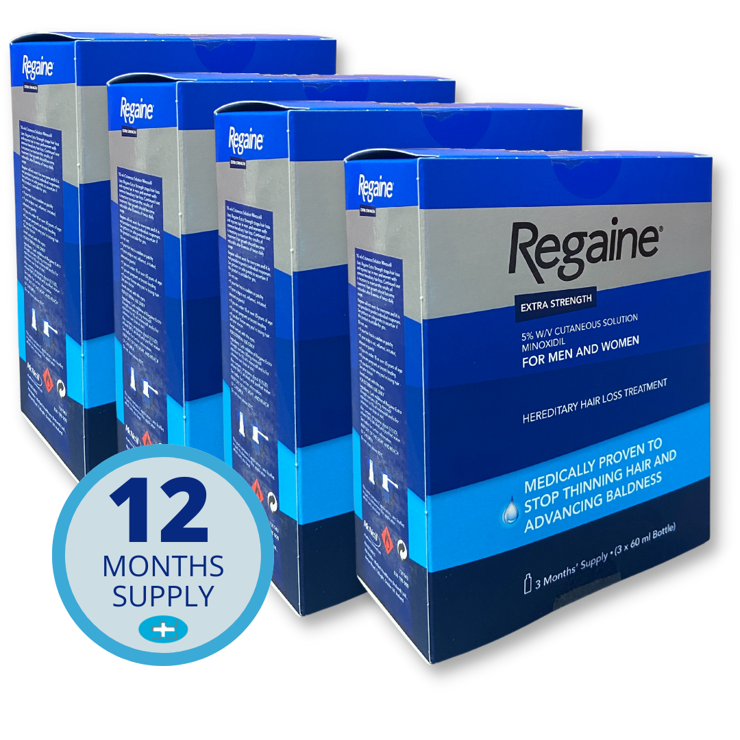 Regaine Extra Strength Solution For Men and Women 5% Minoxidil 3, 6, 9 & 12 Months Supply (60ml)