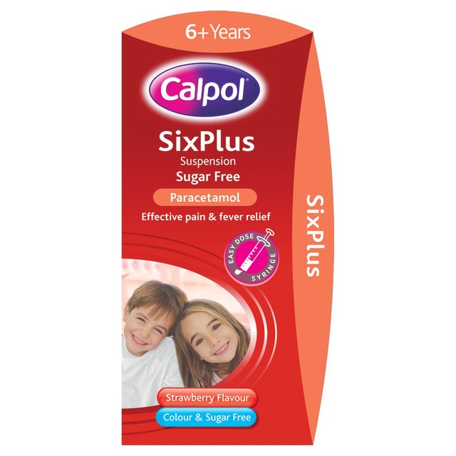 Calpol - Six Plus 250mg/5ml Sugar Free and Colour Free Suspension - 140ml - Medipharm Online - Cheap Online Pharmacy Dublin Ireland Europe Best Price