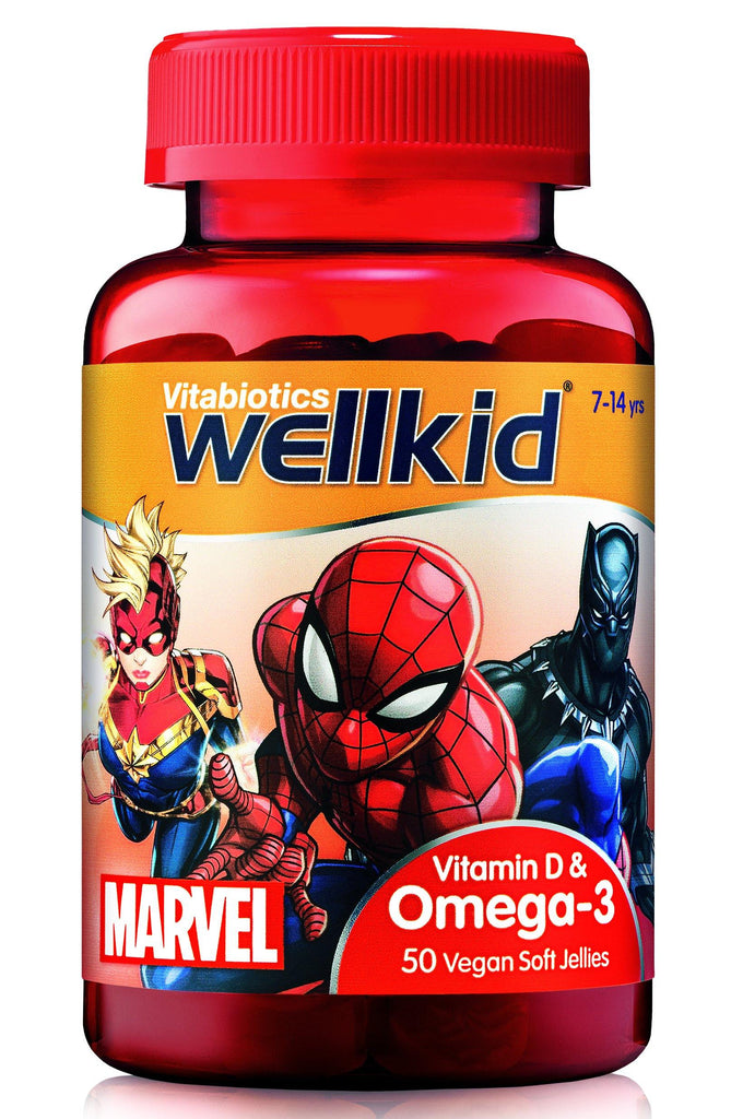 Vitabiotics Wellkid Marvel Omega 3 & Vit D 50 Gummies - Medipharm Online
