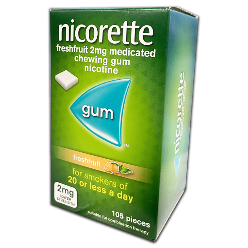 Nicorette FreshFruit 2mg Coated Gum 105 Pieces - Medipharm Online