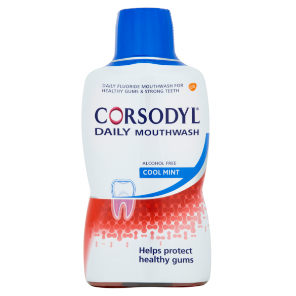 Corsodyl - Daily Cool Mint Alcohol Free Mouthwash - 500ml - Medipharm Online - Cheap Online Pharmacy Dublin Ireland Europe Best Price