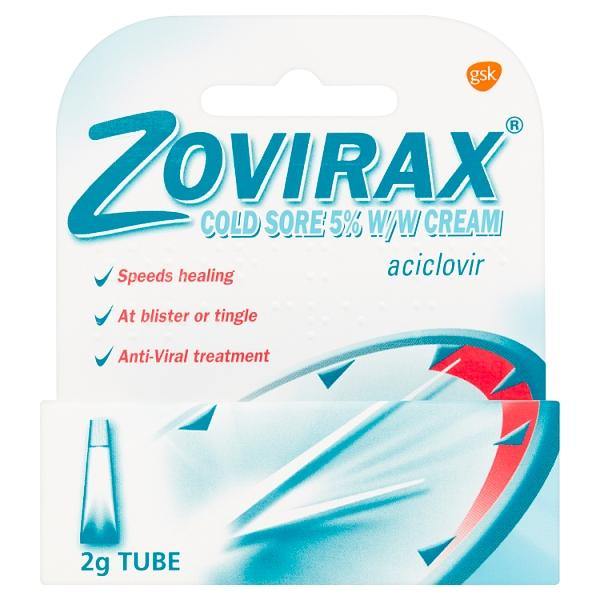 Zovirax Cold Sore Cream Tube 5% Aciclovir 2g - Medipharm Online