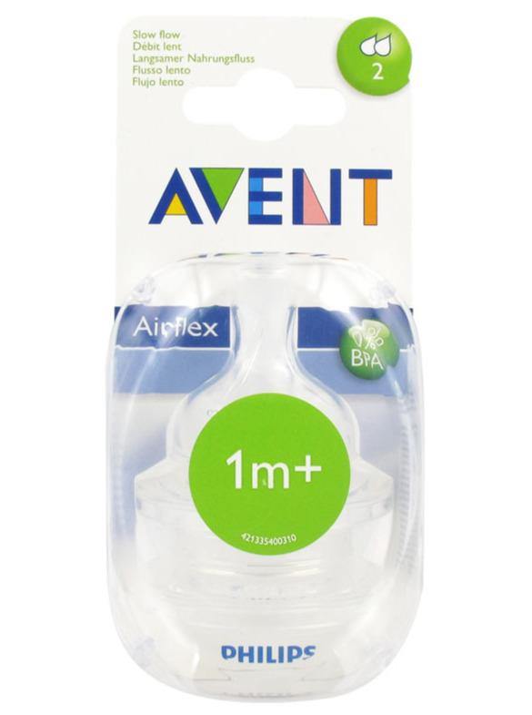 Philips Avent Airflex Slow Flow Extra Soft Silicone Teat 1m+ 2Pack - Medipharm Online