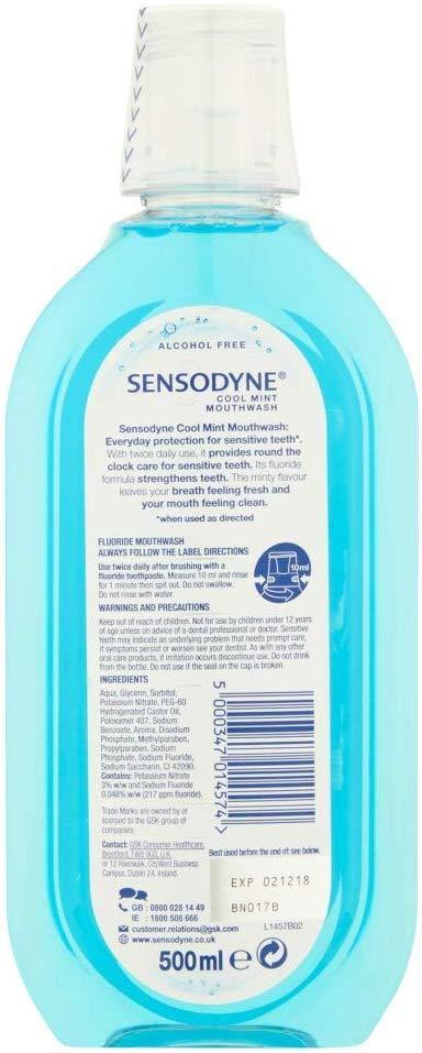 Sensodyne Mouthwash 500ml Cool Mint - Medipharm Online