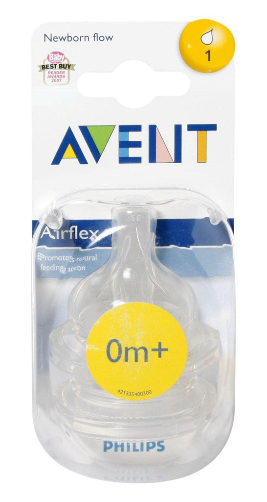 Philips Avent Airflex Slow Flow Extra Soft Silicone Teat 0m+ 2Pack - Medipharm Online