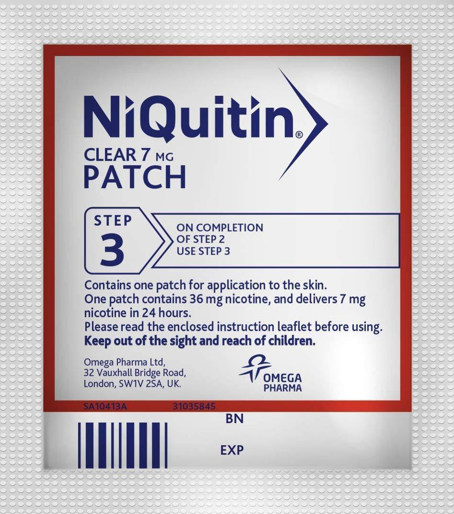 NIQUITIN Clear Step 3 7days 7MG (Patch) - Medipharm Online