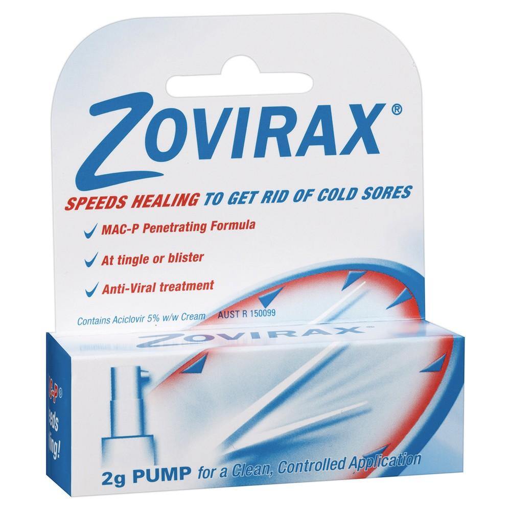Zovirax Cold Sore Cream Pump 2g - Medipharm Online