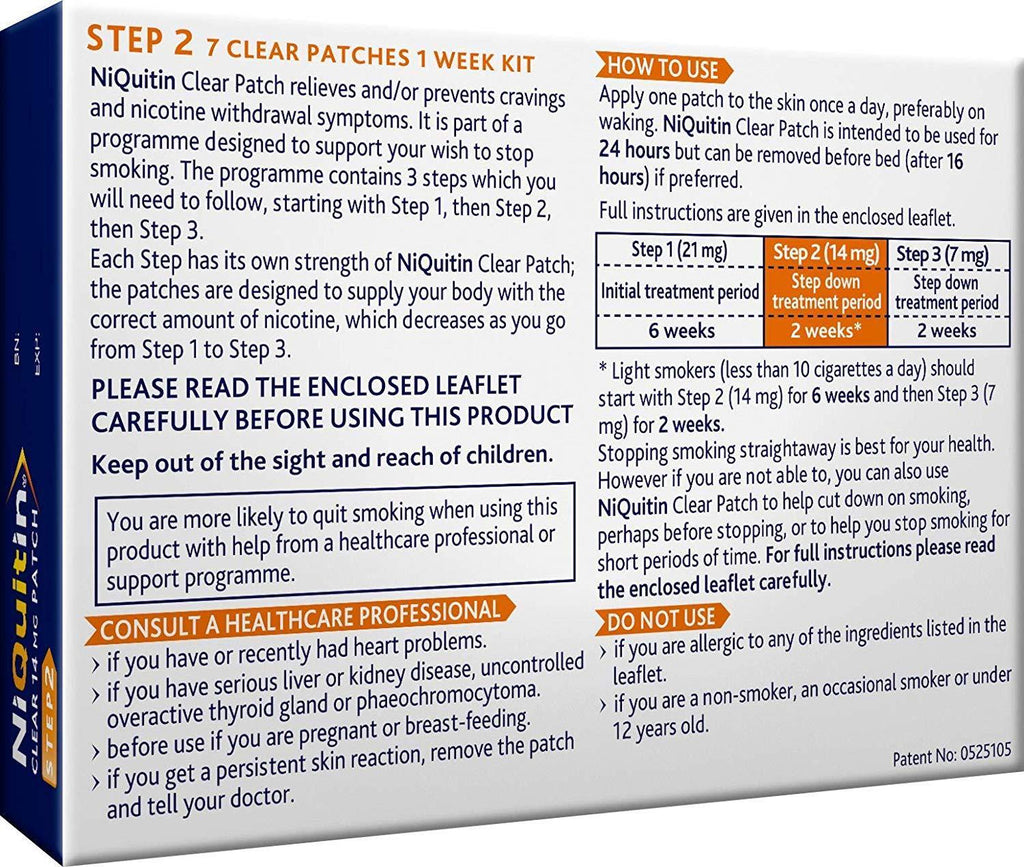 NIQUITIN Clear Step 2 14MG (Patch) - Medipharm Online