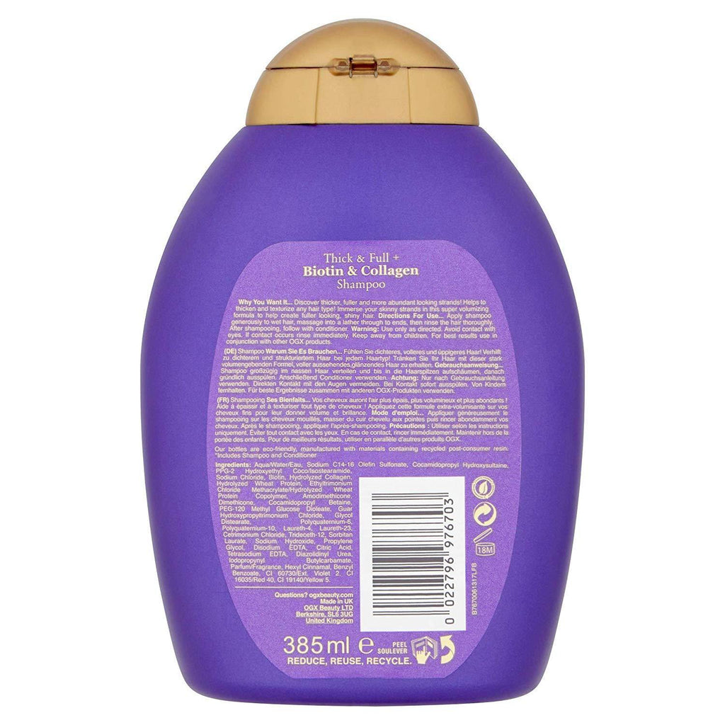 OGX - Biotin Collagen Shampoo - 385ml - Medipharm Online - Cheap Online Pharmacy Dublin Ireland Europe Best Price