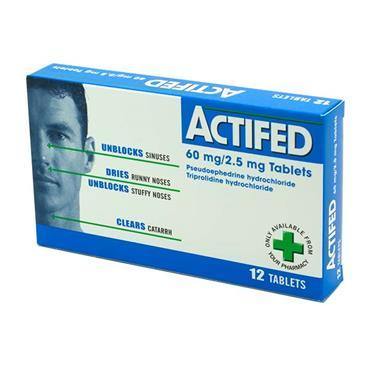 Actifed 60mg/2.5mg Tablets 12 Pack - Medipharm Online - Cheap Online Pharmacy Dublin Ireland Europe Best Price