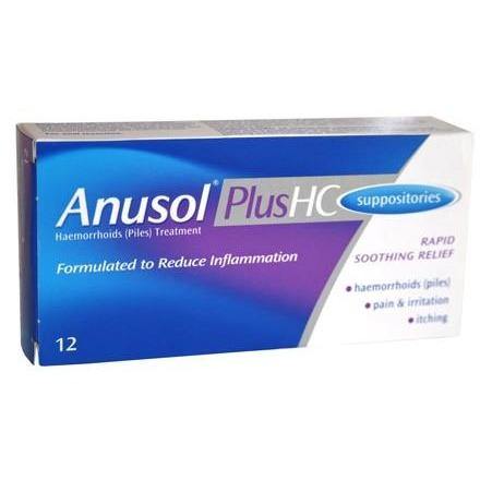 Anusol HC - 12 Suppositories OTC - Medipharm Online - Cheap Online Pharmacy Dublin Ireland Europe Best Price