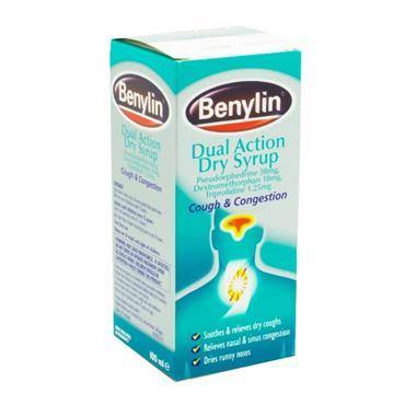 Benylin - Dual Action Dry Syrup - 100ml - Medipharm Online - Cheap Online Pharmacy Dublin Ireland Europe Best Price