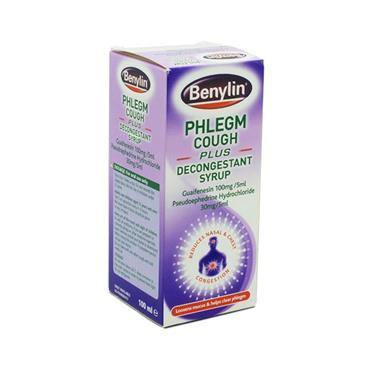 Benylin - Phlegm Cough Plus Decongestant Syrup - 100ml - Medipharm Online - Cheap Online Pharmacy Dublin Ireland Europe Best Price