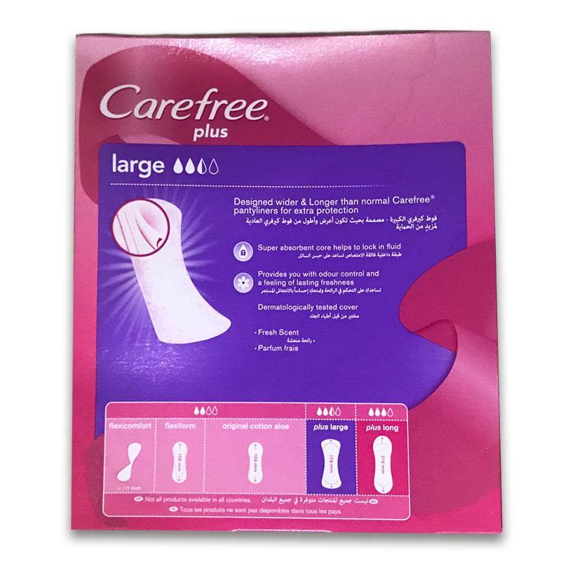 Carefree Plus - Large - Fresh Scent - Extra Protection/ 3D Comfort - 48 Pack - Medipharm Online - Cheap Online Pharmacy Dublin Ireland Europe Best Price