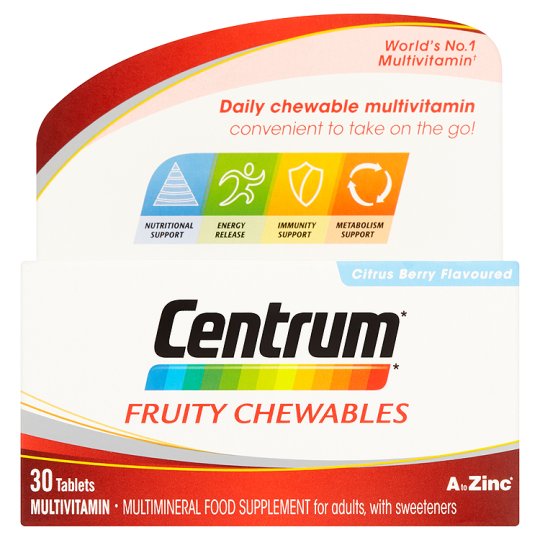 Centrum - Fruity Chewables Citrus Berry Flavoured - 30 Pack - Medipharm Online - Cheap Online Pharmacy Dublin Ireland Europe Best Price