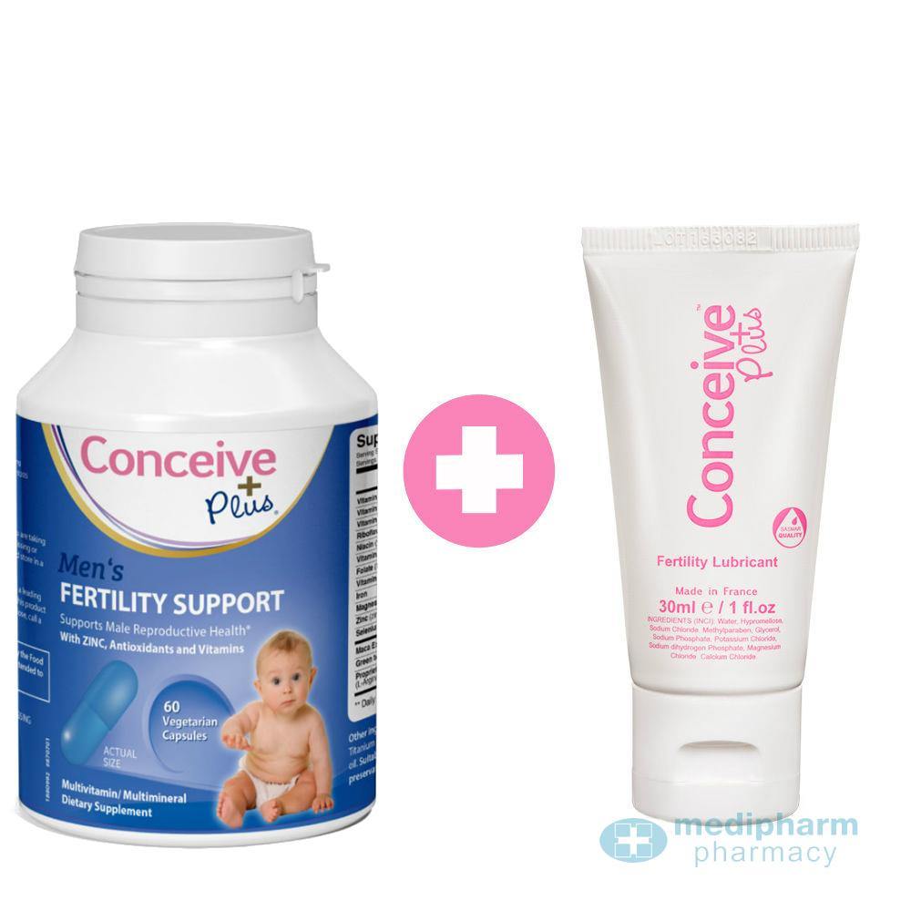 Conceive Plus - Mens Fertility Support - 60 Pack + 30ml Lubricant - Medipharm Online - Cheap Online Pharmacy Dublin Ireland Europe Best Price