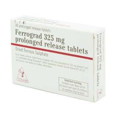 Ferrograd - Ferrous Sulphate Iron Tablets - 325mg - 30 Pack - Medipharm Online - Cheap Online Pharmacy Dublin Ireland Europe Best Price