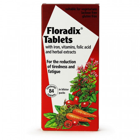 Floradix - Tablets With Iron Vitamins Folic Acid And Herbal Extracts - 84 Pack