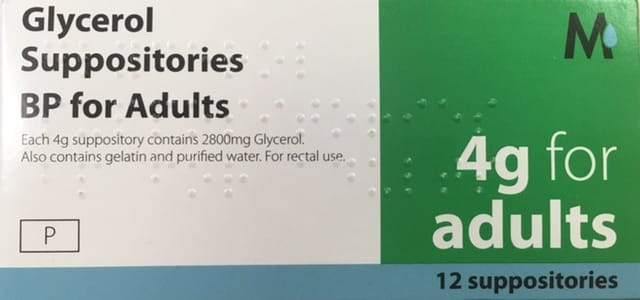 Glycerol - 4g Suppositories For Adults - 12 Pack - Medipharm Online - Cheap Online Pharmacy Dublin Ireland Europe Best Price