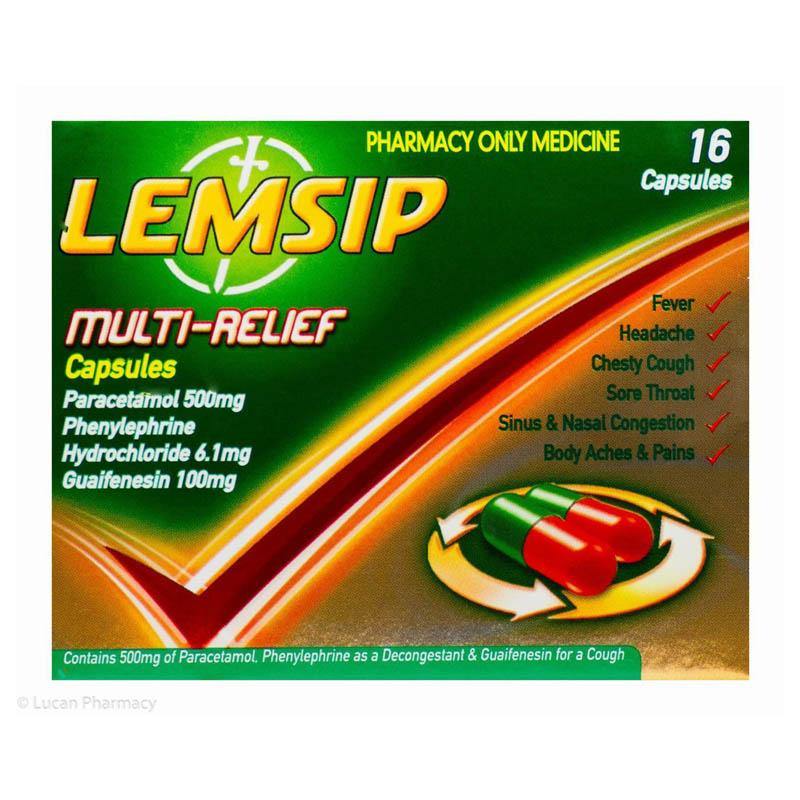 Lemsip - Multi Relief Capsules - 16s - Medipharm Online - Cheap Online Pharmacy Dublin Ireland Europe Best Price