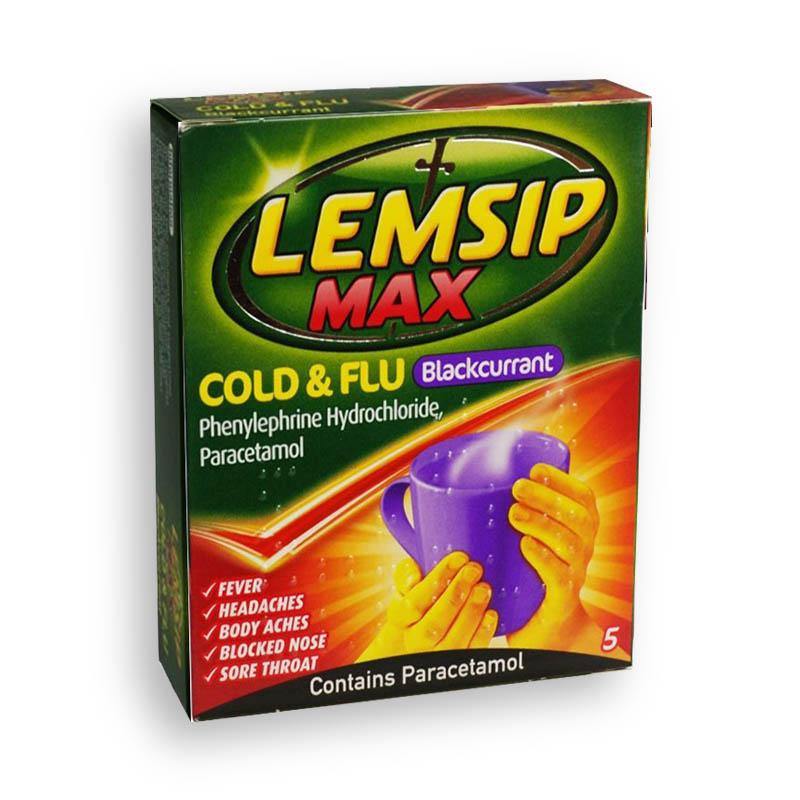 Lemsip - Max Strength Blackcurrant - 5s - Medipharm Online - Cheap Online Pharmacy Dublin Ireland Europe Best Price