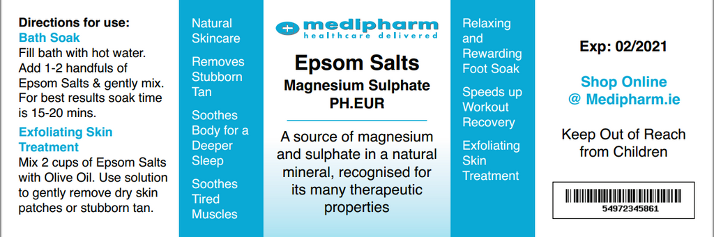 Medipharm Epsom Salts - Medipharm Online - Cheap Online Pharmacy Dublin Ireland Europe Best Price
