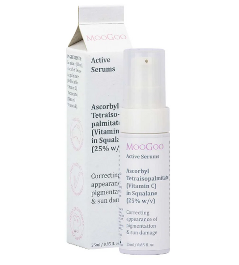 MooGoo Active Serum Ascorbyl Tetraisopalmitate (Vitamin C) in Squalane (25% w/v) 25ml - Medipharm Online