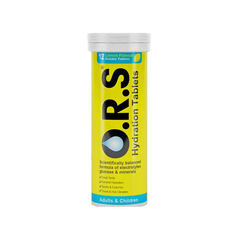 O.R.S. Oral Rehydration Salts (ORS) - Lemon Flavour - 12 Soluble Tablets - Medipharm Online - Cheap Online Pharmacy Dublin Ireland Europe Best Price