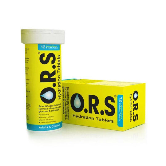 O.R.S. Oral Rehydration Salts (ORS) - Lemon Flavour - 12 Soluble Tablets - Medipharm Online - Cheap Online Pharmacy Dublin Ireland Europe Best Price