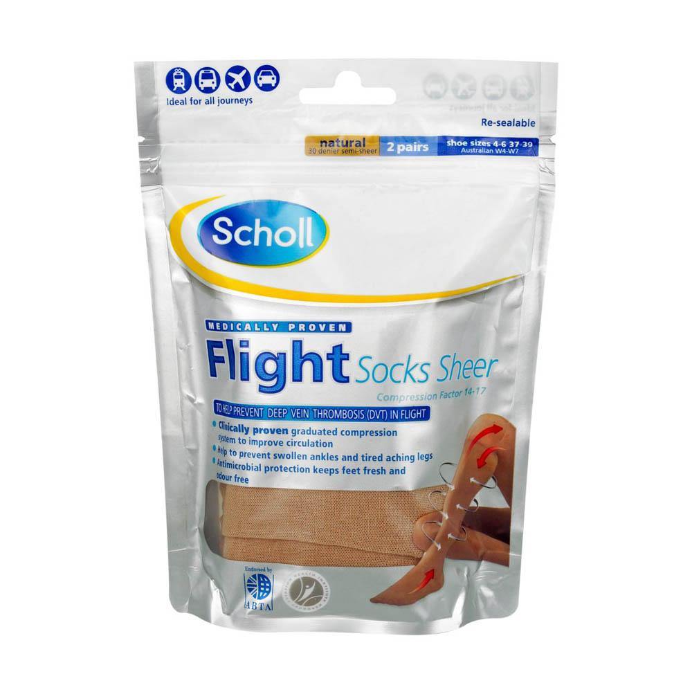 Scholl - Flight Socks Sheer 6.5-8 - Medipharm Online - Cheap Online Pharmacy Dublin Ireland Europe Best Price
