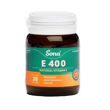 Sona E400 Natural Vitamin E x 30 Capsules - Medipharm Online - Cheap Online Pharmacy Dublin Ireland Europe Best Price