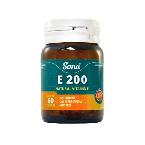 Sona E 200 Natural Vitamin E 60 Capsules - Medipharm Online - Cheap Online Pharmacy Dublin Ireland Europe Best Price