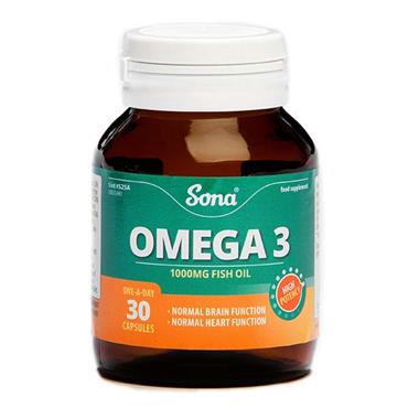 Sona Omega 3 1000mg Fish Oil 30 Capsules - Medipharm Online - Cheap Online Pharmacy Dublin Ireland Europe Best Price