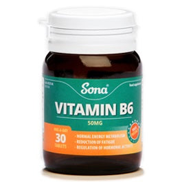 Sona Vitamin B6 50mg One A Day 60 Tablets - Medipharm Online - Cheap Online Pharmacy Dublin Ireland Europe Best Price