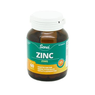 Sona Zinc 25mg 60 Tablets - Medipharm Online - Cheap Online Pharmacy Dublin Ireland Europe Best Price