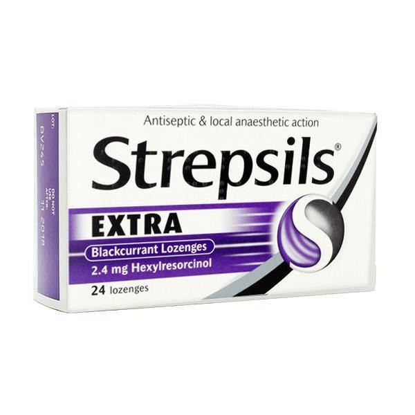 Strepsils Extra Blackcurrant Lozenges 24 Pack - Medipharm Online - Cheap Online Pharmacy Dublin Ireland Europe Best Price