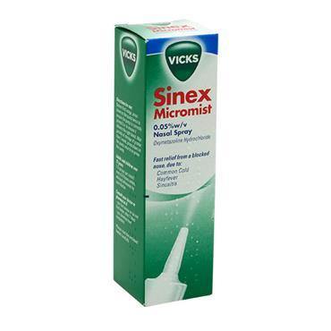 Vicks Sinex Decongestant Nasal Spray 0.05% Oxymetazoline 15ml - Medipharm Online - Cheap Online Pharmacy Dublin Ireland Europe Best Price