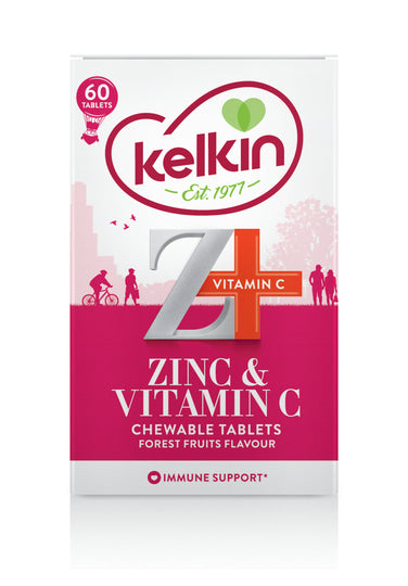 Kelkin Zinc and Vitamin C Chewable Tablets 60 Pack