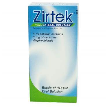 Zirtek Liquid Cetirizine 1mg/ml Oral Solution 100ml - Medipharm Online - Cheap Online Pharmacy Dublin Ireland Europe Best Price