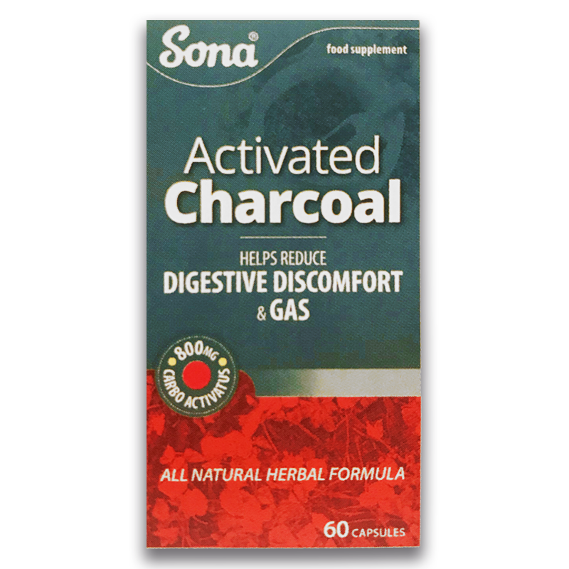 Sona - Activated Charcoal - Food Suplement - 60 capsules - Medipharm Online - Cheap Online Pharmacy Dublin Ireland Europe Best Price