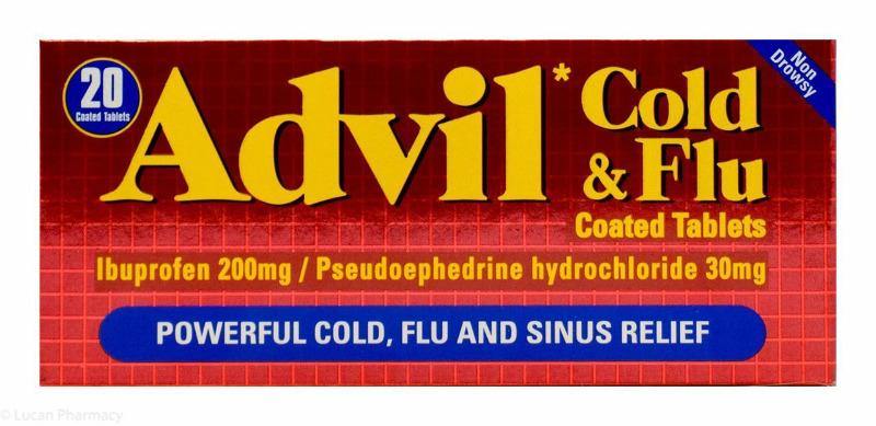 Advil Cold & Flu Ibuprofen 200mg 20 Coated Tablets - Medipharm Online