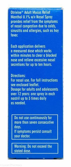 Otrivine Adult Mucus Relief Nasal Spray 10ml - Medipharm Online - Cheap Online Pharmacy Dublin Ireland Europe Best Price