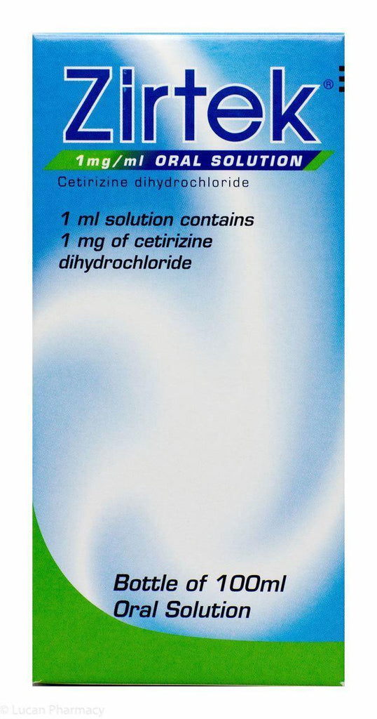 Zirtek Liquid Cetirizine 1mg/ml Oral Solution 100ml - Medipharm Online - Cheap Online Pharmacy Dublin Ireland Europe Best Price