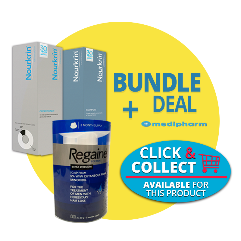 Bundle Deal - Nourkrin Shampoo + Nourkrin Conditioner + Regaine Foam 3 Months Supply - Medipharm Online
