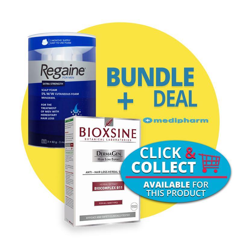 Bundle Deal - Regaine Men Foam 3 Months Supply +  Bioxsine Hair Loss Herbal Shampoo For All Hair Types 300ml - Medipharm Online