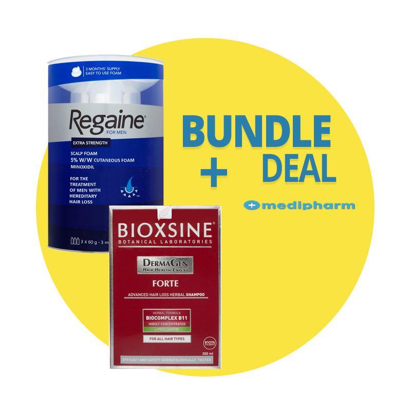 Bundle Deal - Regaine Men Foam 3 Months Supply +  Bioxsine Forte Shampoo 300ml - Medipharm Online