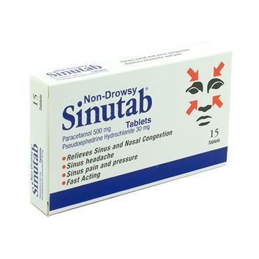 Sinutab 500mg/30mg Tablets 15 Pack - Medipharm Online - Cheap Online Pharmacy Dublin Ireland Europe Best Price