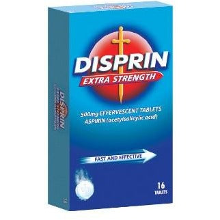 Disprin - Extra Strength 500mg Effervescent - 16 Tablets - Medipharm Online - Cheap Online Pharmacy Dublin Ireland Europe Best Price