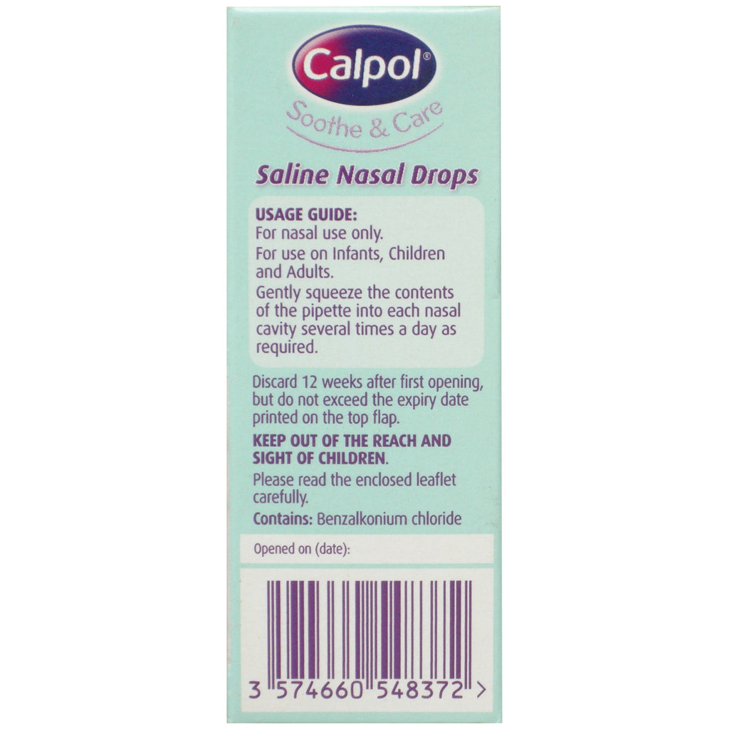 Calpol - Saline Nasal Drops - Medipharm Online - Cheap Online Pharmacy Dublin Ireland Europe Best Price