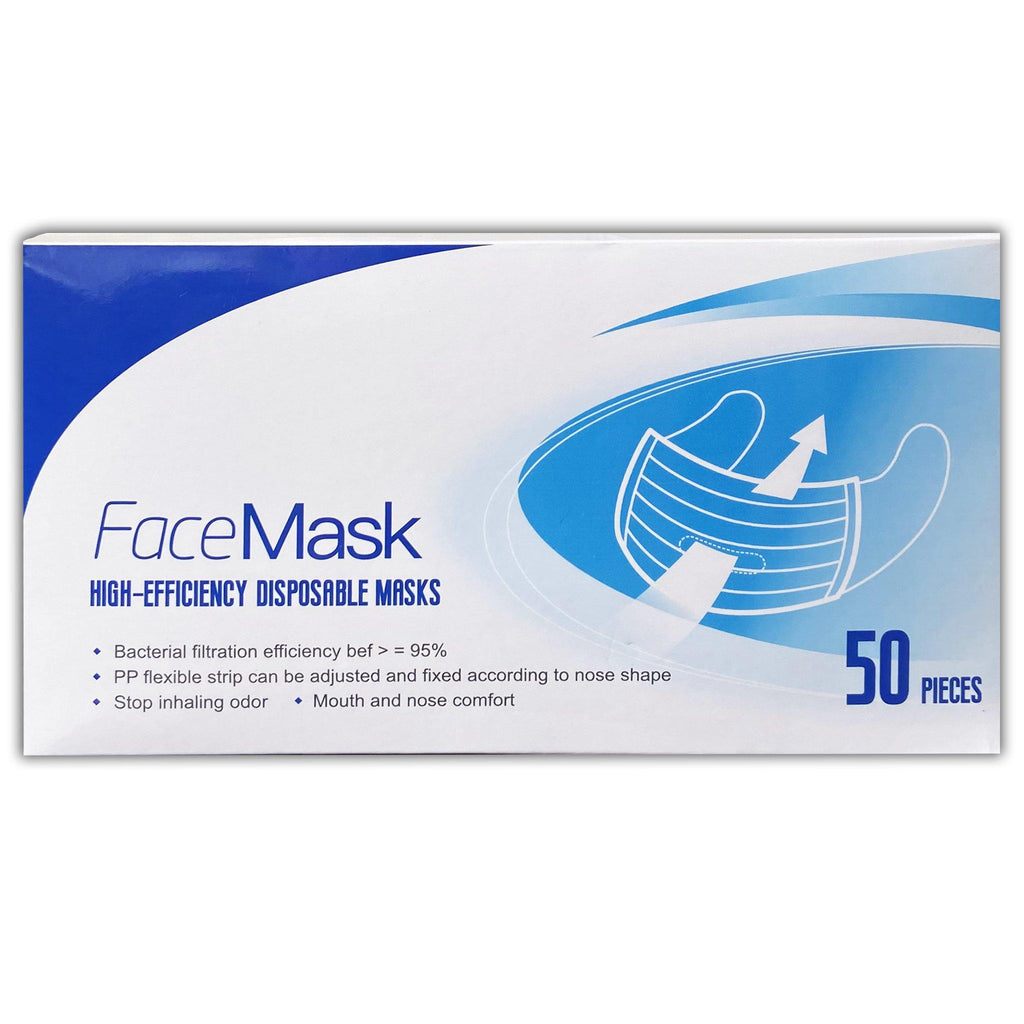 Face Mask High-Efficiency Disposable Pack of 50 - Medipharm Online